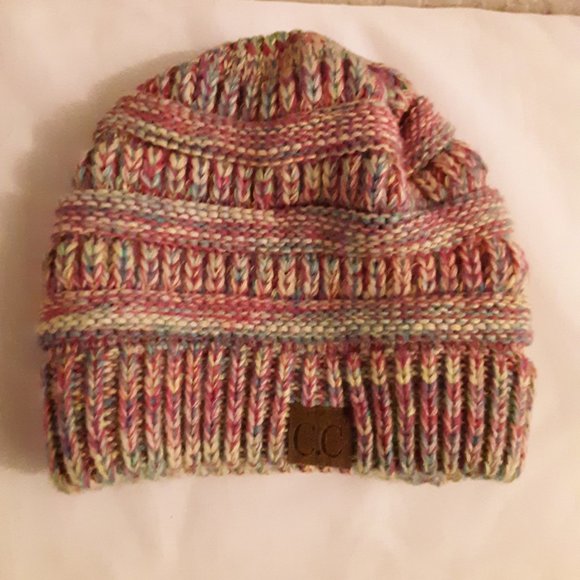 C C Exclusives Multicolor Diagonal Stitch Beanie Cap - Picture 6 of 6